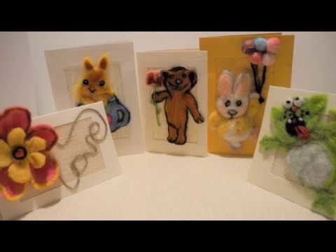 How to make needle felted card. Tutorial