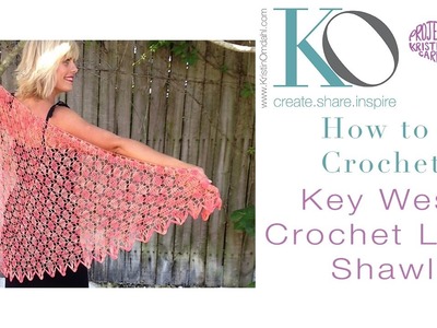 Key West Crochet Shawl Top Down Crochet Lace SLOW for Beginners RIGHT HAND Crocheter