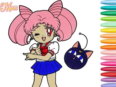 Sailor Moon Coloring Book Pages Chibiusa Rainbow Splash rscb Anime Speed Coloring Copic Markers Luna