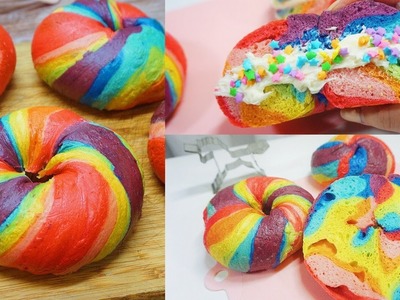 Unicorn Rainbow Bagels Recipe