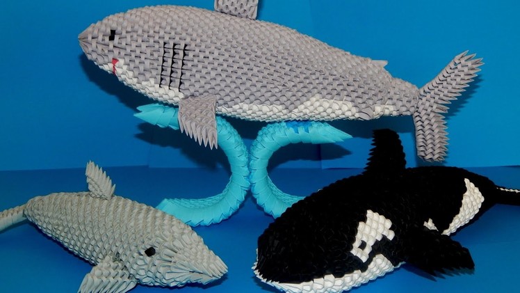 3d origami Shark tutorial part3