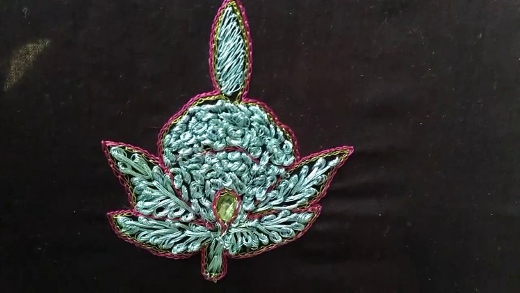 Aari and hand embroidery work - Flower design