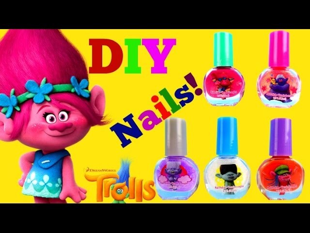 Best DIY Nails with Poppy with Dreamworks TROLLS!! Plus Disney Princess Sleepover