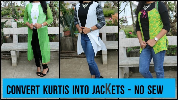 Convert Kurti's To Jackets -DIY | Long And Short Jacket | No sew