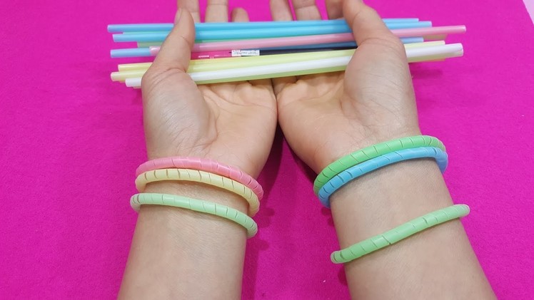 Diy bracelet ! made bracelets with straws