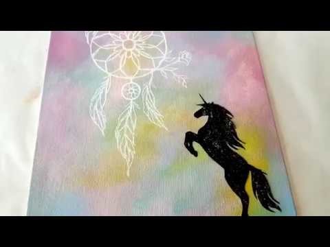 DIY Pastel Unicorn Canvas Art ♥