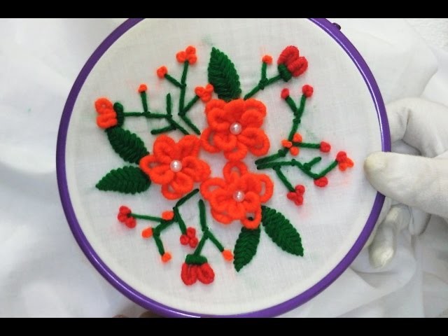 Hand Embroidery - Bullion Knot Stitch ( Brazilian embroidery)