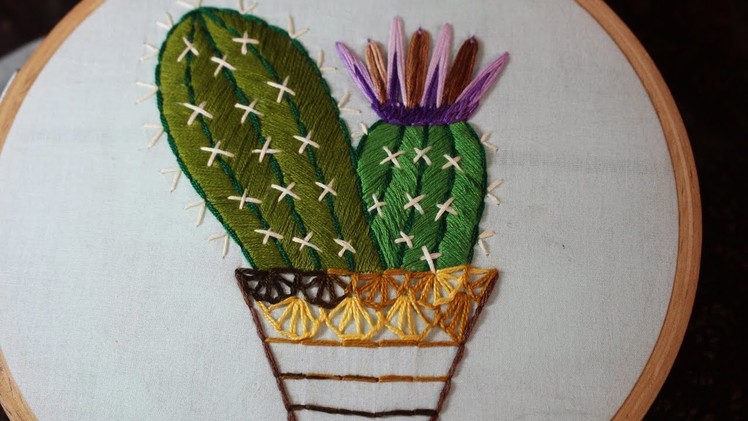 Hand Embroidery Designs | Cactus design | Stitch and Flower-122