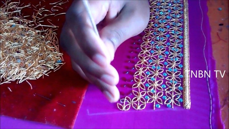 Hand embroidery tutorial for beginners, zardozi embroidery, mirror work blouses buy online