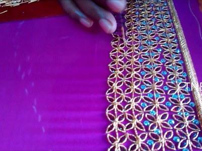 Hand embroidery tutorial for beginners, zardozi embroidery, mirror work blouses online shopping