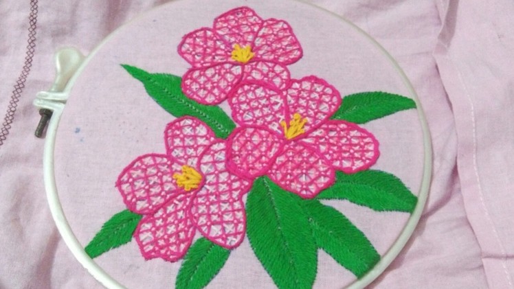 Hand embroidery with easy basic stitches beautiful flower
