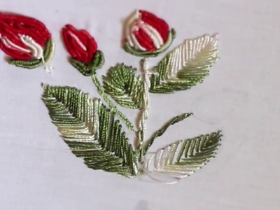 Rose with Bullion Knot Stitch, Hand Embroidery Tutorial