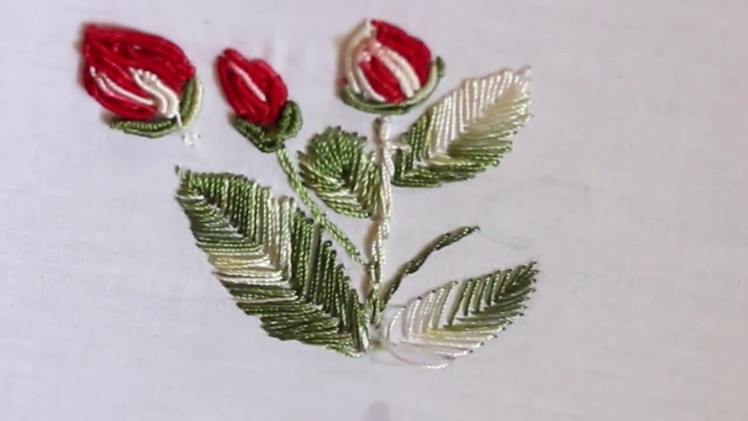 Rose with Bullion Knot Stitch, Hand Embroidery Tutorial