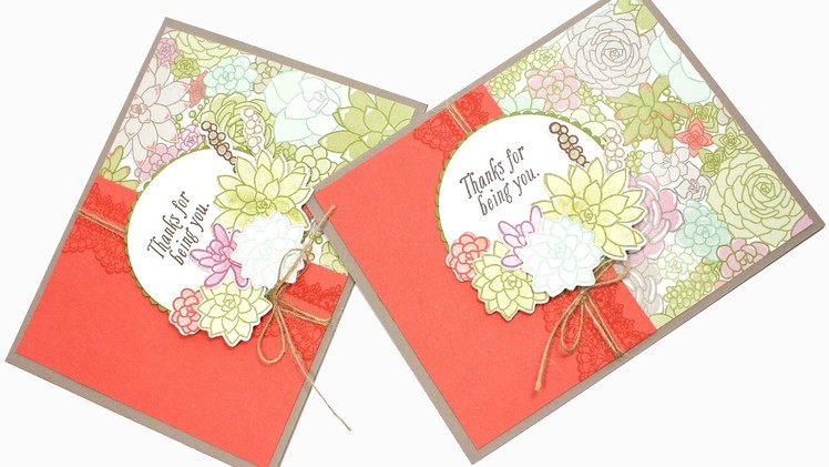 Stampin' Up! Oh So Succulent Paper & Ink Sketches Thank You Card