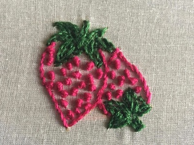 Very Easy way to Hand Embroidery design: Bullion Knot Stitch | Strawberry Design | Must Watch