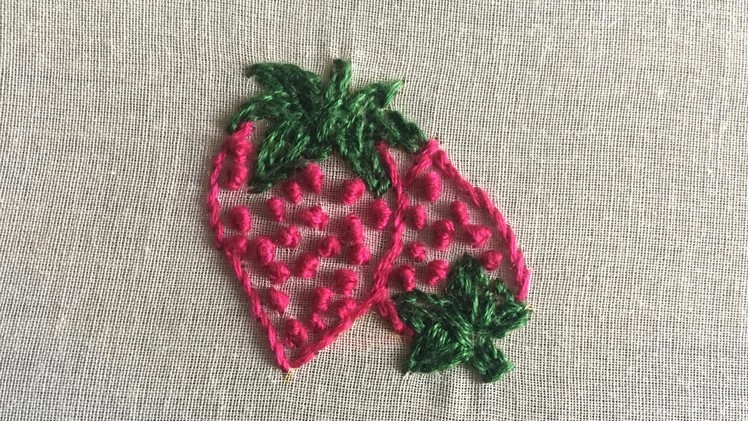 Very Easy way to Hand Embroidery design: Bullion Knot Stitch | Strawberry Design | Must Watch