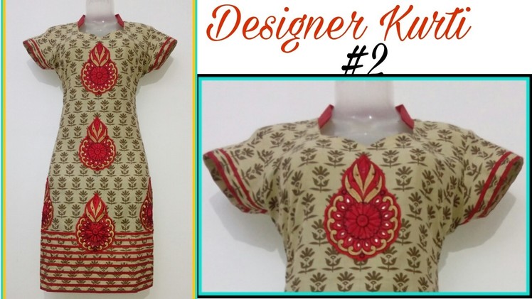 Designer Kurti | Full Making | Embroidery Flower and Lace | DIY |