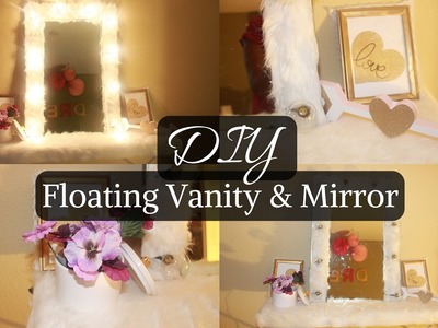 DIY Floating Vanity + Light Up Mirror UNDER $50!