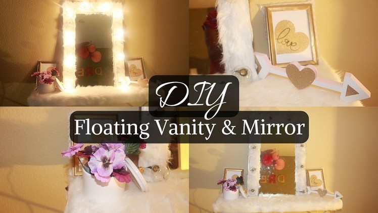 DIY Floating Vanity + Light Up Mirror UNDER $50!