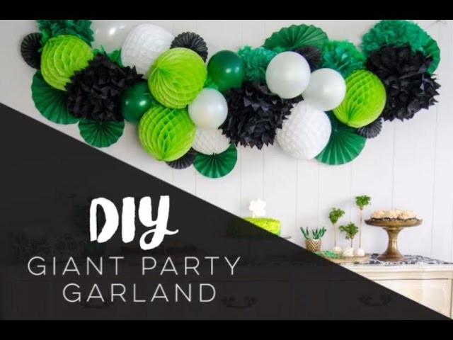 DIY Giant Party Garland with Honeycombs and Balloons