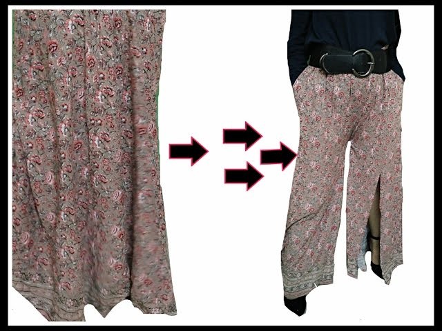 How to make palazzo pant with old skirt |2 steps |D.I.Y.|