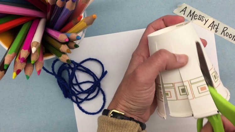 A Messy Art Room: Paper Cup Weaving