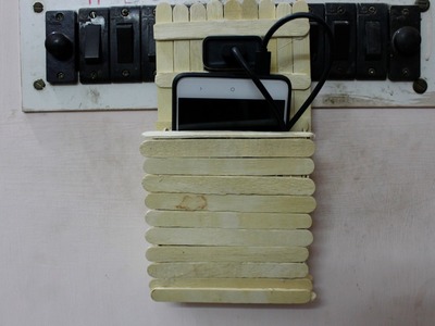 How to make charging holder using Popsicle sticks