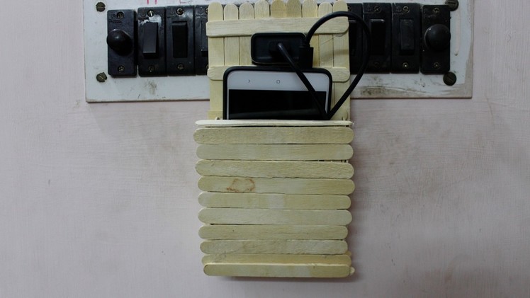 How to make charging holder using Popsicle sticks