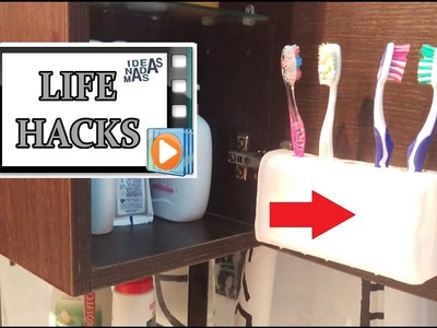 Life hack  tooth brush holder , the best, free diy