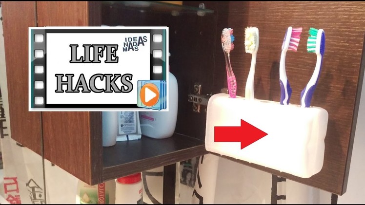 Life hack  tooth brush holder , the best, free diy