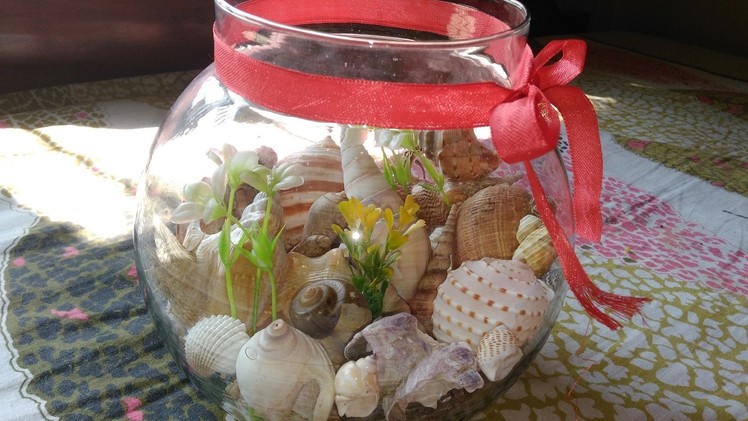 Reusing an old Fishbowl || DIY Room decor || Seashell collection display