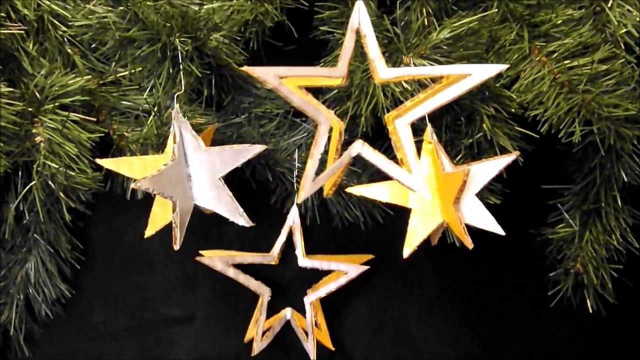 AMAZING CHRISTMAS ORNAMENTS MADE OF CARDBOARD #31 four easy to make stars