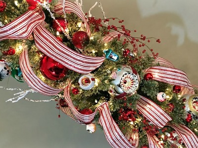 Candy Stripes Christmas Tree Decorating - Christmas Ribbon Technique