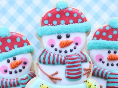 Christmas or holiday cookies - Snowman Cookies with a snow-globe body