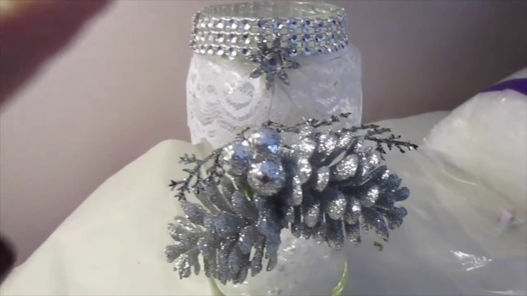 Day #11 Recycle Jars into Bling Holiday Decor | 12 days of Christmas Crafts
