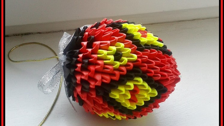 DIY 3D ORIGAMI CHRISTMAS TREE BAUBLE TUTORIAL