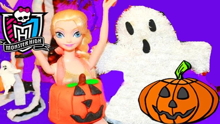 HALLOWEEN PRANK Barbie Frozen Monster High Doll Parody Play-Doh Halloween Costumes DIY KIDS Trick
