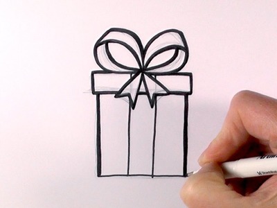 How to Draw a Cartoon Christmas Present