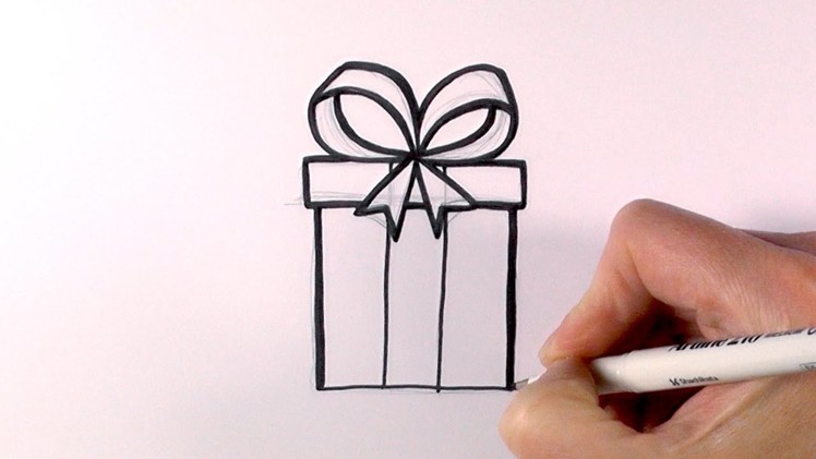 How to Draw a Cartoon Christmas Present