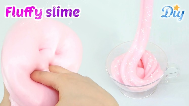 HOW TO MAKE FLUFFY SLIME EASY DIY! PINK COLORS BUBBLE SLIME｜WITHOUT BORAX, DETERGENT, STARCH SLIME