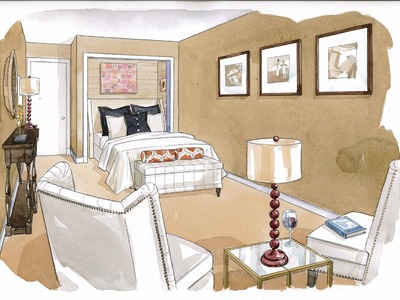 Interior Design - Guest Room Featured in Washington Post "House Calls" Section