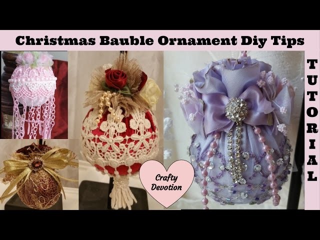 Lavender and Red Bauble #1, Christmas Ornament Tutorial Kit, Diy, Tips n Tricks. by Crafty Devotion.