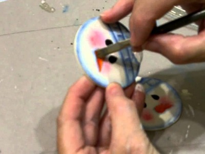 Painting a Snowman Ornament