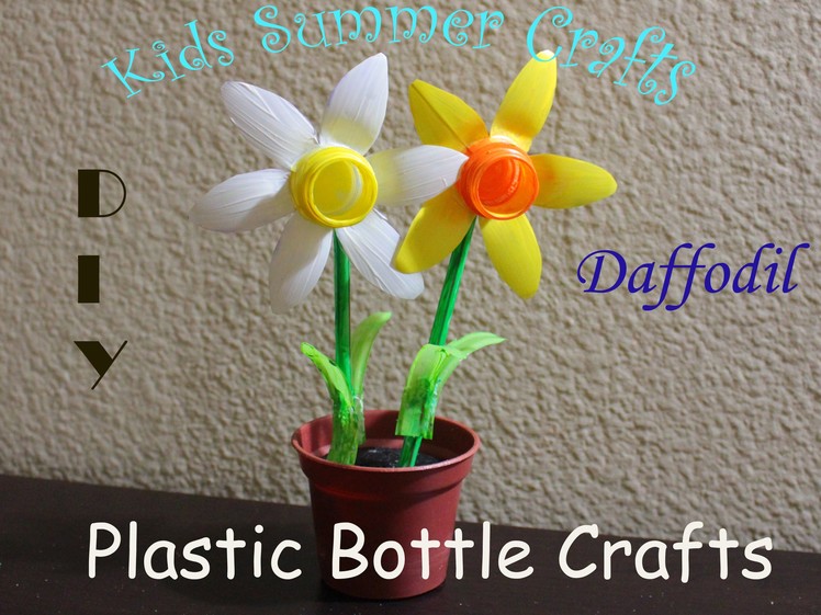 Plastic bottle crafts Daffodil:Kids crafts