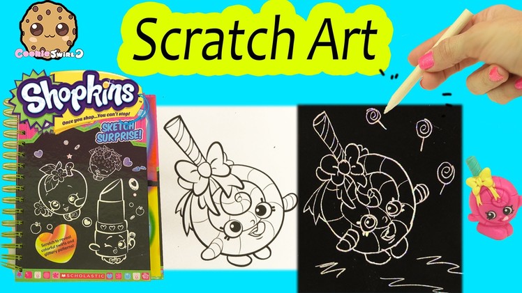 Shopkins Sketch Surprise Scratch Drawing Art Book Scratching Lolli Poppins Cookieswirlc