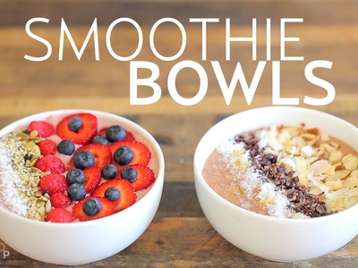 Two Smoothie Bowls: A Sweet Berry Bowl and a Savory Chocolate Bowl by #BeWellByKelly