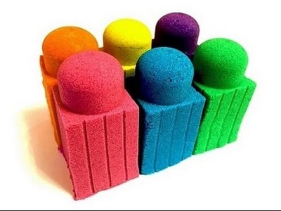 DIY How To Make 'Kinetic Sand Colors LEGO Block Bricks' Learn Colors with Kinetic Sand Art