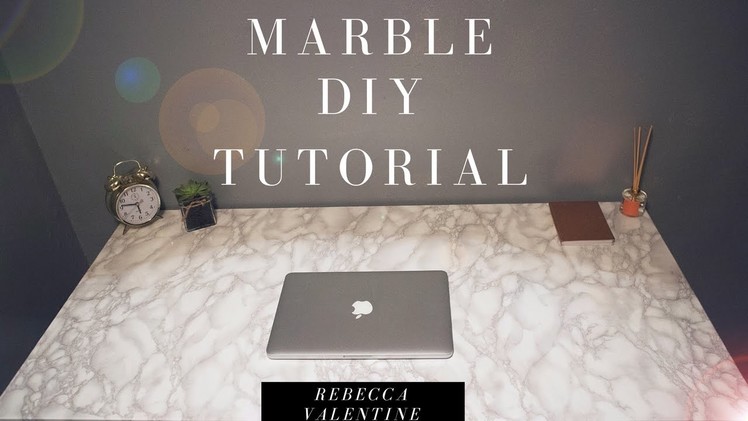 DIY Marble Contact Paper Desk | Cheap & Easy