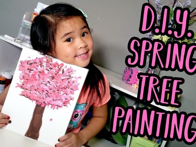 DIY Spring Tree Painting | Easy DIY Decor | Cherry Blossom Painting Step-by-Step