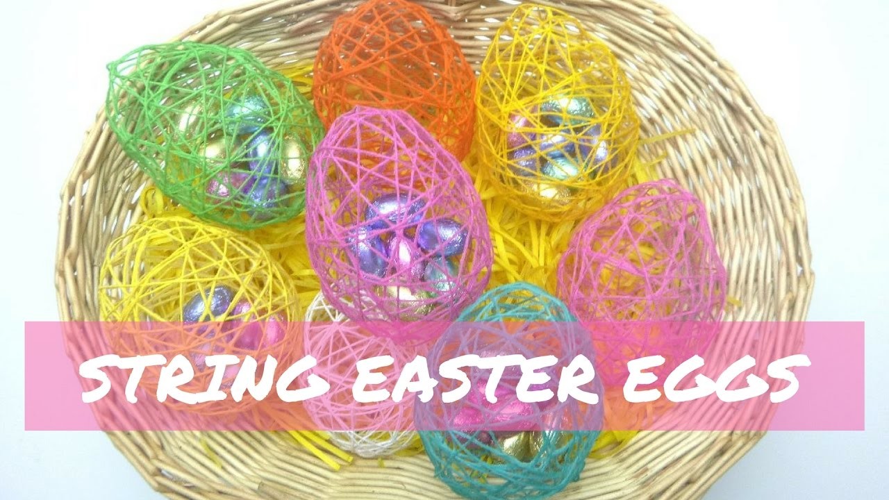 string easter eggs with liquid starch